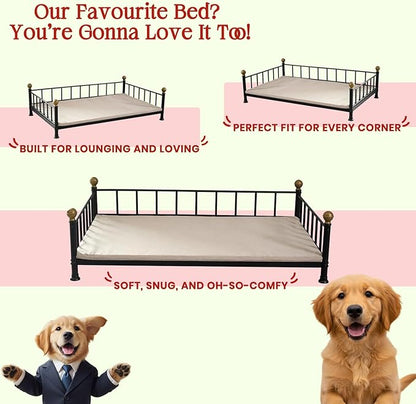 Golden Gate Beds XL Dog Bed – Fade-Resistant, Comfortable & Durable Pet Mattress – 49” x 31.5” x 14.5” – Ideal for All Breeds – Black Square Shape