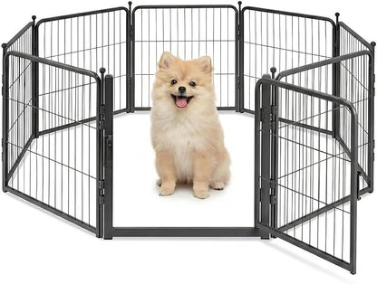 FreePet Dog Playpen for Indoor, Yard, RV Camping, 24 inch 8 Panels for Small and Puppy Dogs, Black│Patented (Black, 24 inch, 8 Panels)