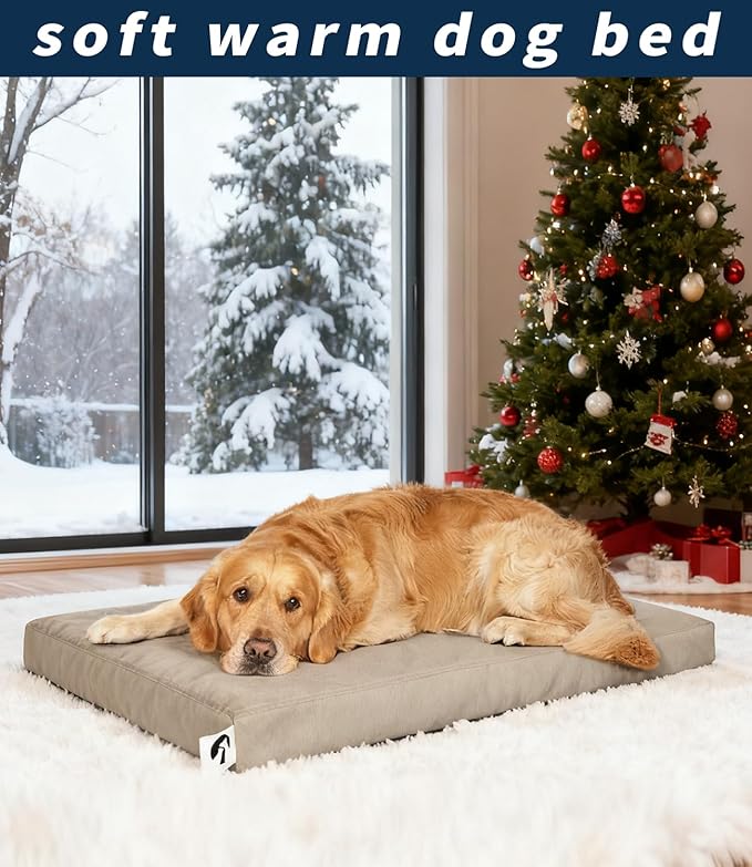 XXL Dog Crate Bed, Outdoor Waterproof Dog Beds Orthopedic Pet Mat with Removable Cover, Large Size Crate Mat