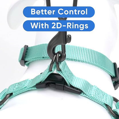 Pawtitas Solid Step-in Dog Harness – Adjustable No-Pull Vest for Puppies to Seniors, Safe & Comfortable XS Turquoise