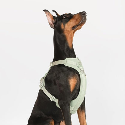 All-Weather No Pull Dog Harness Reflective Vest Harness QR Code Anti-Lost Adjustable Quick-Release Buckle Soft Padded Breathable Harness for Small Medium Large Dog (Super Reflect-Black, M)