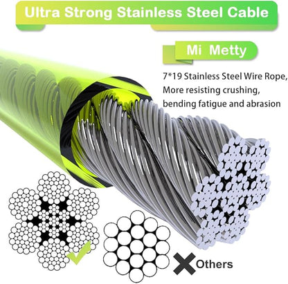 Tie Out Cable for Dogs,20FT Dog Leads,Heavy Duty Tie Out Cable for Large Dogs Up to 125lbs,Durable Dog Runner Tether Line for Outdoor,Yard