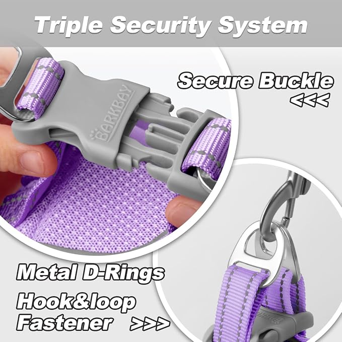Dog Harness and Leash Set,Step in Small Sized Dog Harness,Soft Mesh,No-Chock,Reflective Adjustable,Secure with Hook & Loop Fastener,Puppy Vest for Small,Medium Dogs(Violet Purple,XXS)