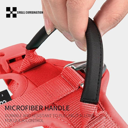 Adjustable Dog Harness with Handle, Padded Comfort,Small, Medium and Large Dogs (Watermelon Red, S)