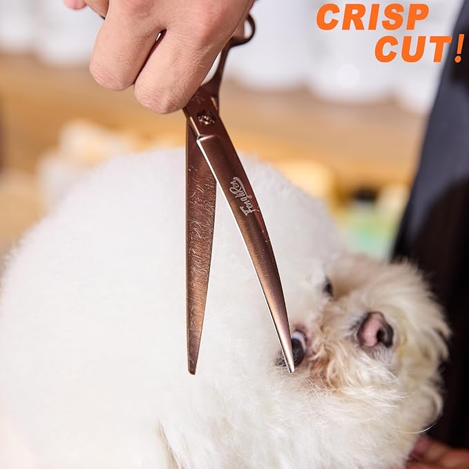 High-end Professional Dog Grooming Curved Scissors Pet Curved Shears 7.5 Inches Extremely Very Sharp Made Of Stainless Steel Alloy By Hand For Dog Cat Groomer