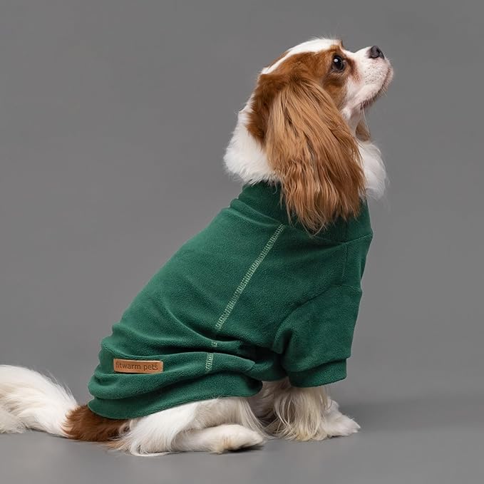 Fitwarm 3 Pack Fleece Sweater, Turtleneck Sweatshirt, Winter Clothes for Small Dogs & Cats, Pet Pullover Jumper, Cat Apparel, Dark Green, Teal Green, Olive Green, XS