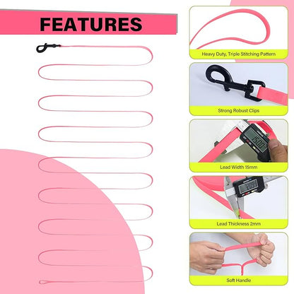 Waterproof Dog Leash 10ft, 16ft, 30ft, 50ft PVC Recall Long Line Dog Leash Beach Swimming Tracking Training Dogs Lead for Pet, Medium and Large Dogs