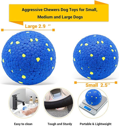 LIEVUIKEN Dog Balls Toys for Aggressive Chewers, Indestructible Durable Bouncy Floating Balls for Dogs to Fetch, Durable Solid Rubber Ball for Training Dog(2 Pack)