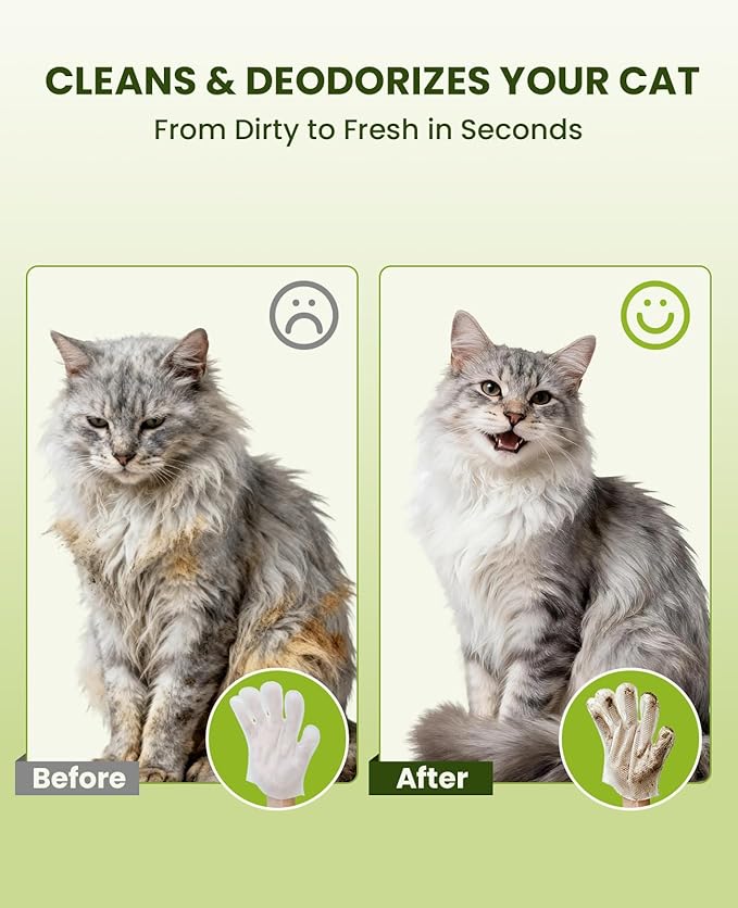 36PCS Hypoallergenic Pet Glove Wipes for Dogs & Cats - Quick Clean & Deodorizing Between Baths & Travel | Dog Washing Wipes for Fur, Butt, Paws, Eyes & Ears |Cat Cleaning Gloves for Grooming & Bathing