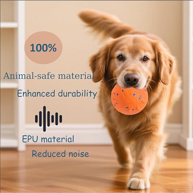 Upgraded Interactive Dog Toys for Aggressive Chewers,E-TPU Interactive Dog Balls Moving Dog Toys to Keep Them Busy,Dog Chew Toys for Dogs,Automatic Rolling Activated Dog Toy Valentines Day Gift