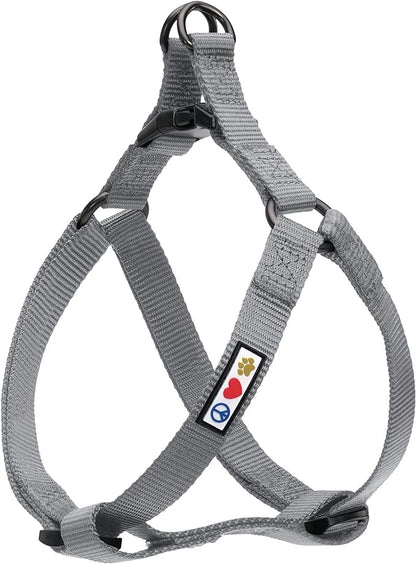 Pawtitas Solid Step-in Dog Harness – Adjustable No-Pull Vest for Puppies to Seniors, Safe & Comfortable L Grey