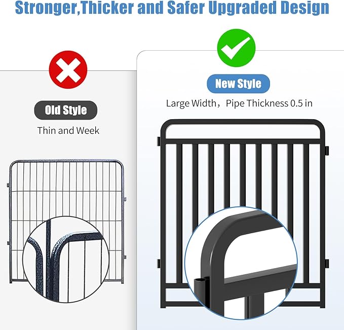 New Thickened Version Dog Playpen, 32 Inch Dog Fences for The Yard, Portable Outdoor Dog Playpen for Large/Medium/Small Dogs, Foldable Metal Dog playpen, with Doors (40 Panels, 32 Inch)