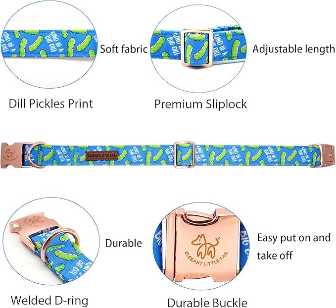 Elegant little tail Dog Collar, Blue Bear Pattern Pet Collar Durable Cute Dog Collars Male or Female Pet Gift Adjustable Dog Collar for Small Dogs