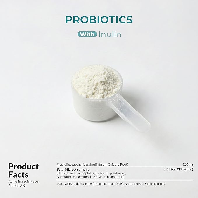 Probiotics for Cats - Diarrhea & Gas Support - with Inulin and Prebiotics - Digestive Gut Health - Allergies, Constipation Support (Powder for Cats)