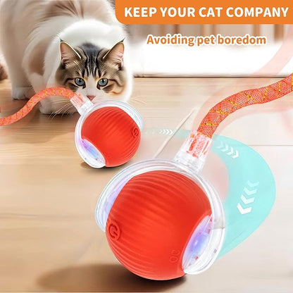 MAXTOOA Interactive Cat Toys for Indoor Cats Smart Automatic Ball Rolling for Bored Kitten Pet Upgraded Speedy Moving Chase Dogs Toy Red Dragonfly