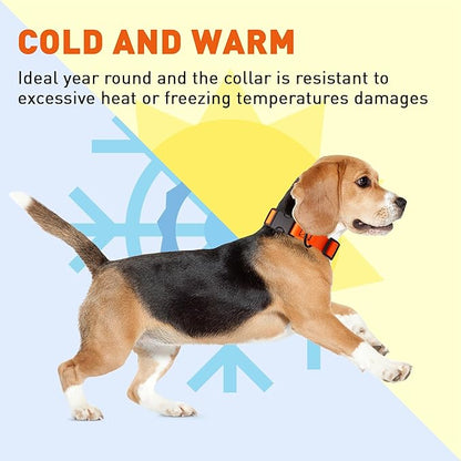 Dogline Biothane Waterproof Dog Collar with Quick Release Buckle Strong Coated Nylon Webbing with Odor- Proof for Easy Care Easy to Clean Fits Small Medium or Large Dogs, Orange 1" W 15-23" L