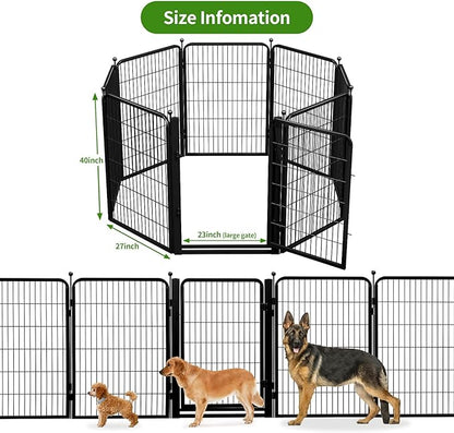 Dog Playpens with Low Threshold Gate, 40 Inch 32 Panels Heavy Duty Outdoor Dog Play Pen, RV Camping Yard Indoor Puppy Playpen Portable Pet Pen Fence for Large/Medium/Small Dogs
