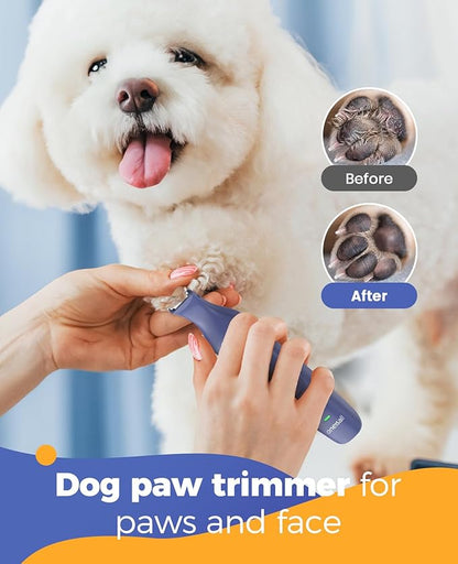 oneisall Dog Clippers with Double Blades,Cordless Small Pet Hair Grooming Trimmer,Low Noise for Trimming Dog's Hair Around Paws, Eyes, Ears, Face, Rump (Purple)