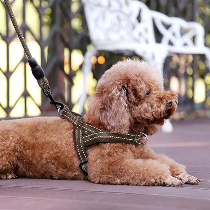 Plutus Pet No Pull Dog Harness with Breathable Mesh Padded, Adjustable Reflective Escape Proof Dog Harness, Quick Fit Dog Vest Harness for Small Medium Large Dogs(L, Chocolate)