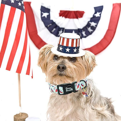 Independence Dog Collar-USA Flag Popsicle Print Pet Collar Adjustable Cute Soft Collars Holiday Comfortable Cotton Puppy Collar Gift for Large Dogs