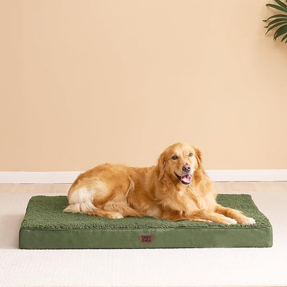 EHEYCIGA Orthopedic XXL Dog Beds for Jumbo Dogs with Removable Washable Cover,Dark Green, 50x36