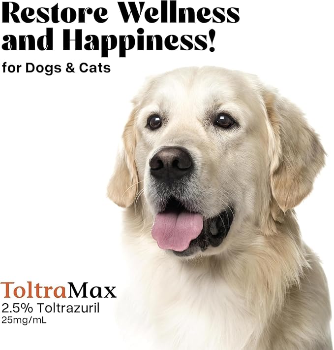 ToltraMax Toltrazuril 2.5% for Horses, Dogs, Cats, 60mL/2 Ounce, for Non-Food Chain Animals