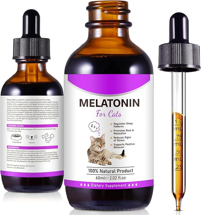 asusxcli Melatonin for Cats - Cat Calming Treats- Cat Sedative for Grooming - Helps to Support Restful Sleep for Your Cat - Cat Sleep Aid - Anxiety Relief for Cats