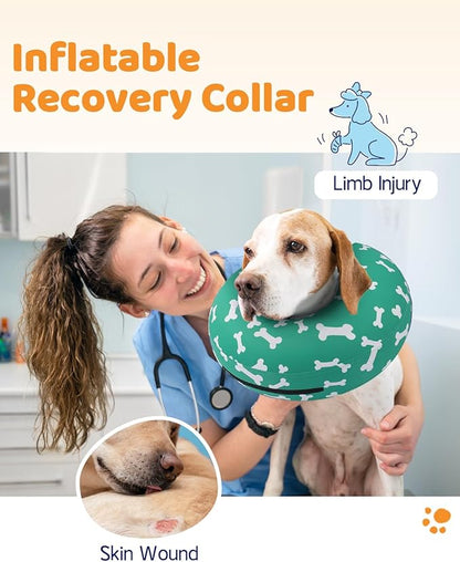 Supet Inflatable Dog Cone Collar Alternative After Surgery, Dog Neck Donut Collar Recovery E Collar, Soft Pet Cone for Small Medium Large Dogs