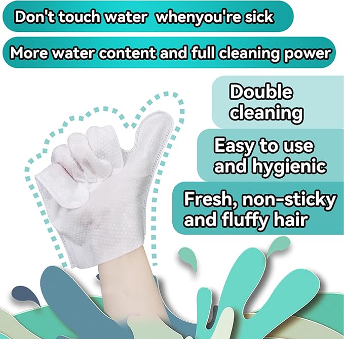 LEOARWE Pet Wipes 3-in-1 Kit for Dogs & Cats - Pet Cleaning Gloves, Ear Cleaner Finger Wipes & Body Wipes, Hypoallergenic Thickened Formula, Deodorizing & Rinse-Free for Grooming Travel