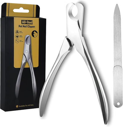 IPTPAS Pet Nail Clippers for Large Dogs, Wide-Opening Dog Nail Trimmer with All-Steel Material Sharp Durable Blades Built-in Spring, Professional Grooming Tool with Free Nail File for All Dogs & Cats