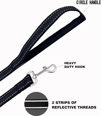 Nylon Training Dog Leash for Small Medium Dogs, 15ft 20ft 30ft 50ft 100ft Reflective Long Leash Dog/Puppy Lead for Obedience Recall Training, Camping