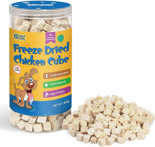 gazeupon Freeze Dried Chicken Treats for Dogs & Cats, Single Ingredient Natural and Healthy Training Treats & Food Topper, High Protein Dog Snacks,10.58 oz