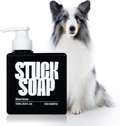 STUCK SOAP Vegan Dog Shampoo Premium K-Beauty Inspired Gentle Dog Shampoo for Sensitive Skin with Green Tea, Camellia Oil & Centella Asiatica, Elegantly Scented, Natural Pet Wash (Silent Grove)