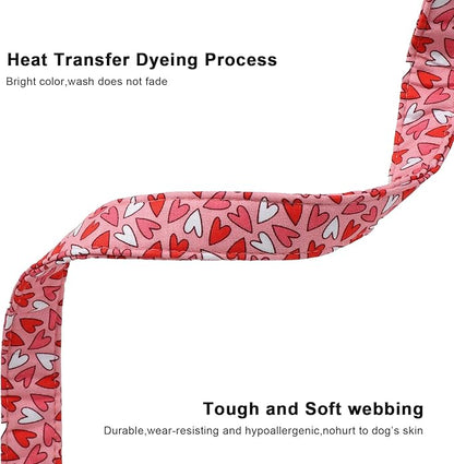 Lionet Paws Valentine's Day Dog Collars - Pink Dogs Collar with Plastic Buckle and Heart Pendant,Dog Collar for Small Dogs