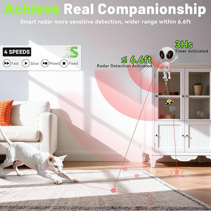 ORSDA Laser Cat Toys for Indoor Cats, 2 in 1 Interactive Automatic Dual Laser & Catnip UFO Dangler for Kitten Toys, Truly Random Trajectory Radar Motion-Activated, Rechargeable 4 Modes, Clamp Design