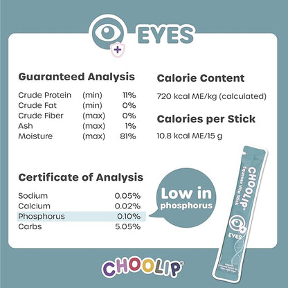 Choolip Squeeze Vita Stick Lickable Cat and Dog Treats, 49-Count Eye Support Variety Pack, Chicken and Tuna with Lutein, Omega-3 and Grapeseed Extract