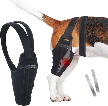 Dog Knee Brace for Torn ACL Hind Leg–Adjustable Support Dog Leg Brace for Back Leg with 2 Stabilizers, Hip Support to Reduces Pain Luxating Patella , Ligament Injuries, CCL (Black, Left Leg, S)