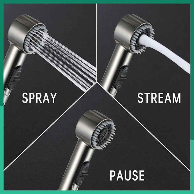 3 Mode Dog Shower Attachment, High Pressure Handheld Sprayer with ON/OFF Switch, G1/2" Metal Shower Diverter, 100 Inches Stainless Steel Hose, No Drill Hook, for Indoor Pet Bathing and Washing