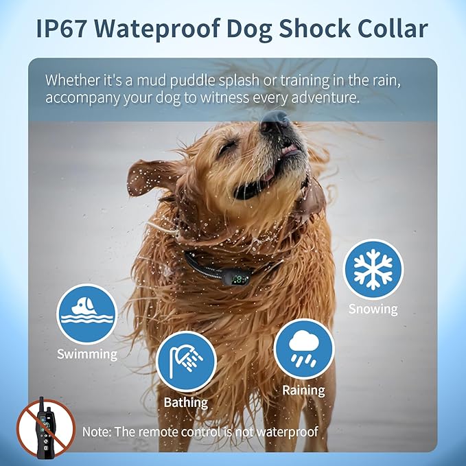 WITPAW Dog Shock Collar 4900FT Dog Training Collar with Remote/Call Function/Light IP67 Waterproof Electric Collar for Dogs Rechargeable E-Collar for All Breeds, 4 Training Modes(10-120Ibs)