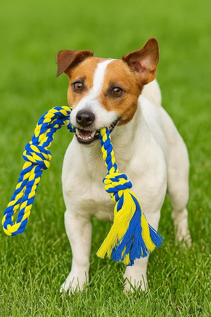 PAWPOURRI Dog Rope Toys for Medium and Large Dogs | Strong Cotton Rope Set for Chewing, Teething Comfort, Tug Play and Daily Interactive Activities | (2 pcs Dog Toys Combo)