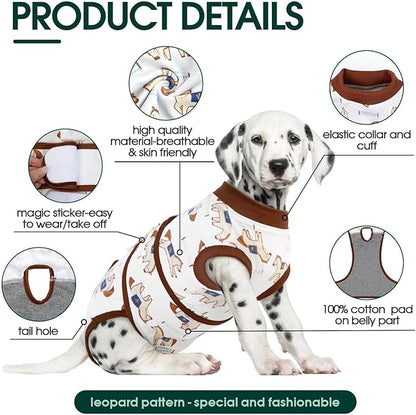 Kuoser Dog Recovery Suit for Post-Surgery Care, Spay Neuter Bodysuit for Female & Male Dogs, Anti-Licking Surgical Onesie, Snug Fit for Abdominal Wound Protection & Skin Healing, BrownPony L