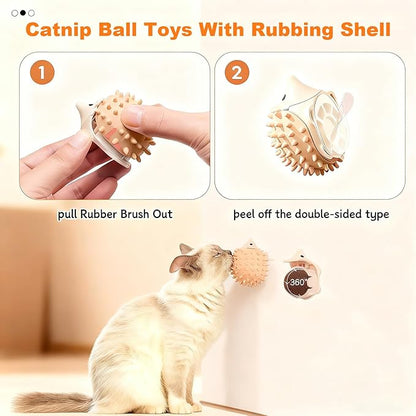 LNOVANT 4-Pack Cat Toys for Indoor Cats: Interactive Catnip Silvervine Toys with Mice, Balls & Saury Fish for Chewing and Scratching - Kitten Toys, Catnip, Cat Stuff and Supplies