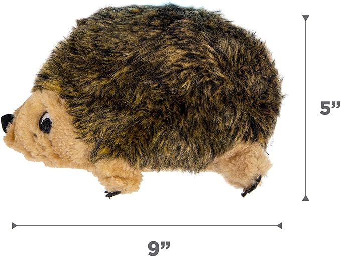 Outward Hound Hedgehogz Stuffed Dog Toy – Soft Plush Hedgehog, Grunts & Squeaks, Medium, 9" x 5" x 6.5"