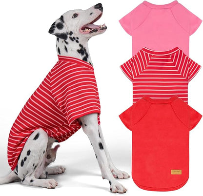 KYEESE 3Pack Dog Sweater, Soft Pet Sweatshirt Stretchy Lightweight Dog Sweater for Medium Large Dogs Girl Boy, Pullover Fleece Pet Shirt Clothes with Sleeves, 2XL