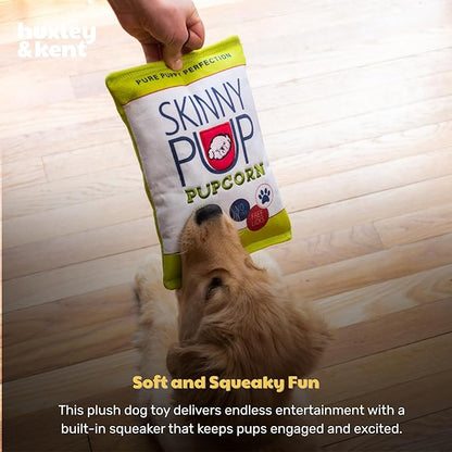 Huxley & Kent Funny Dog Toy w/Squeaker – Power Plush Squeaky Dog Toys for Small, Medium & Large Dogs – Soft Stuffed Animal for Indoor Play & Fetch - Skinny Pup, Large