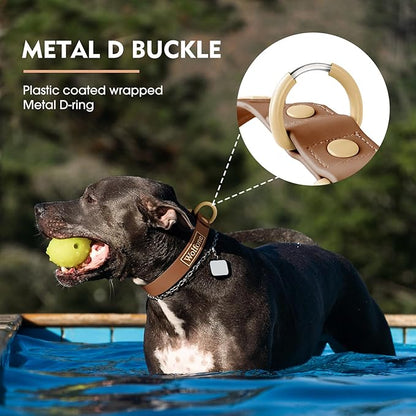 Wolfone Waterproof Dog Collar with Quick Release Buckle， Cute Adjustable Collar for Dogs Comfort Sturdy Durable Odor Proof Easy Care（Chocolate Cookie 46-70cm）