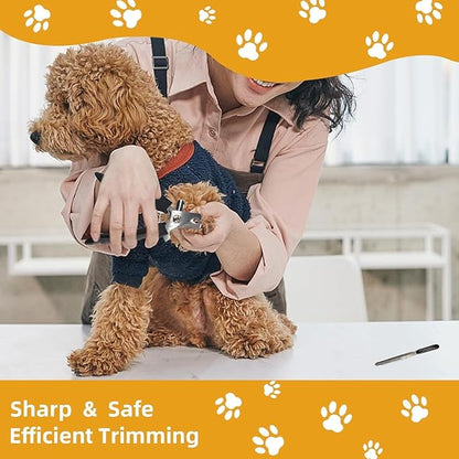 KUEIOX Dog Brush for Shedding,9 PCS in One Pet Slicker Hair Brush Kit with Pet Nail Clipper and File - Dog Cat Grooming Deshedding Undercoat Rake Brush Comb for All Small Large Dogs Cats Grey