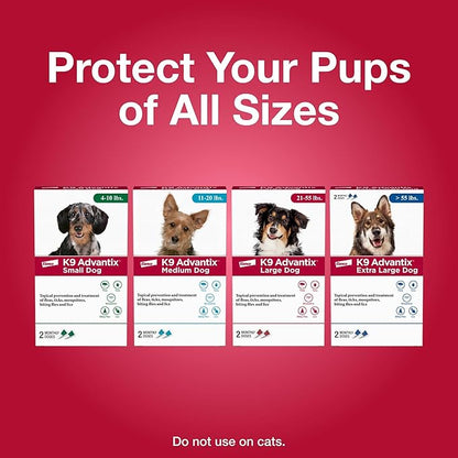 K9 Advantix Flea, Tick & Mosquito Prevention for Dogs 21-55 lbs. | Flea Drops for Large Dogs | Apply Monthly | 6 Treatments (Pack of 3)