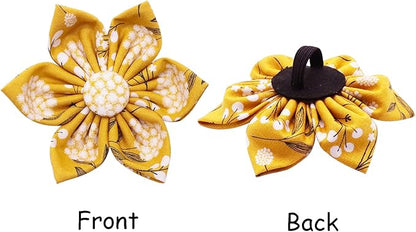 Lionet Paws Dog Collar with Flower, Soft and Comfortable, Adjustable Collar for Large Dogs Girl, Neck 16-24 inches