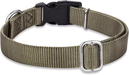 Hyhug Medium Dog Collar, Green:Heavy-Duty Quick-Release Nylon Buckle, Adjustable & Durable, Cute Dog Collar (Medium, Military Green)